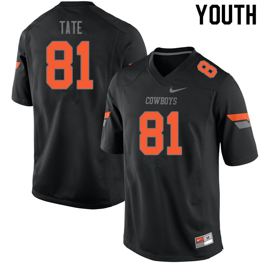 Youth #81 CJ Tate Oklahoma State Cowboys College Football Jerseys Sale-Black